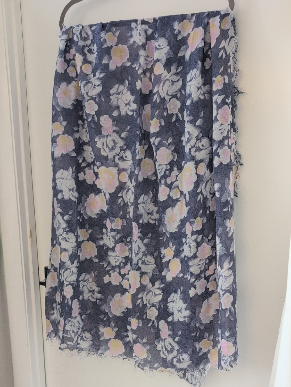 Classic Navy Floral Scarf